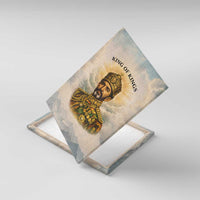 Haile Selassie I Ethiopia Canvas Wall Art with King of Kings and Conquering Lion Cloud Rays and Regal Portrait - Wonder Print Shop