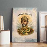 Haile Selassie I Ethiopia Canvas Wall Art with King of Kings and Conquering Lion Cloud Rays and Regal Portrait - Wonder Print Shop