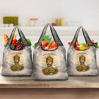 Haile Selassie I Ethiopia Grocery Bag with King of Kings and Conquering Lion Cloud Rays and Regal Portrait - Wonder Print Shop