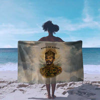 Haile Selassie I Ethiopia Sarong with King of Kings and Conquering Lion Cloud Rays and Regal Portrait - Wonder Print Shop