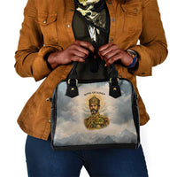 Haile Selassie I Ethiopia Shoulder Handbag with King of Kings and Conquering Lion Cloud Rays and Regal Portrait - Wonder Print Shop