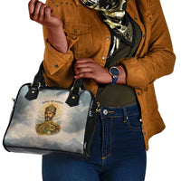 Haile Selassie I Ethiopia Shoulder Handbag with King of Kings and Conquering Lion Cloud Rays and Regal Portrait - Wonder Print Shop