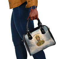 Haile Selassie I Ethiopia Shoulder Handbag with King of Kings and Conquering Lion Cloud Rays and Regal Portrait - Wonder Print Shop