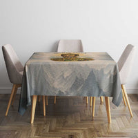 Haile Selassie I Ethiopia Tablecloth with King of Kings and Conquering Lion Cloud Rays and Regal Portrait - Wonder Print Shop