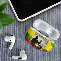 Ethiopia Haile Selassie I AirPods Case with Addis Ababa 1963 Speech Quote Pan-African Flag Colors and Kente Pattern - Wonder Print Shop