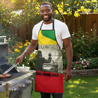 Ethiopia Haile Selassie I Apron with Addis Ababa 1963 Speech Quote Pan-African Flag Colors and Kente Pattern - Wonder Print Shop
