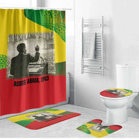 Ethiopia Haile Selassie I Bathroom Set with Addis Ababa 1963 Speech Quote Pan-African Flag Colors and Kente Pattern - Wonder Print Shop