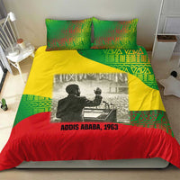 Ethiopia Haile Selassie I Bedding Set with Addis Ababa 1963 Speech Quote Pan-African Flag Colors and Kente Pattern - Wonder Print Shop