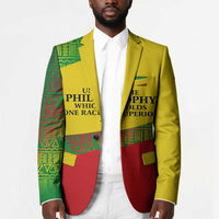 Ethiopia Haile Selassie I Blazer with Addis Ababa 1963 Speech Quote Pan-African Flag Colors and Kente Pattern
