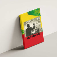 Ethiopia Haile Selassie I Canvas Wall Art with Addis Ababa 1963 Speech Quote Pan-African Flag Colors and Kente Pattern - Wonder Print Shop
