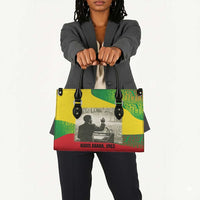 Ethiopia Haile Selassie I Leather Bag with Addis Ababa 1963 Speech Quote Pan-African Flag Colors and Kente Pattern - Wonder Print Shop