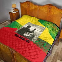 Ethiopia Haile Selassie I Quilt with Addis Ababa 1963 Speech Quote Pan-African Flag Colors and Kente Pattern - Wonder Print Shop