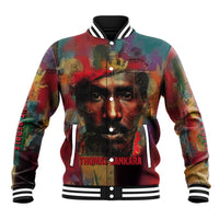 Thomas Sankara Burkina Faso Baseball Jacket with Bold Portrait and The Upright Man Tribute Design - Wonder Print Shop