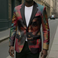 Thomas Sankara Burkina Faso Blazer with Bold Portrait and The Upright Man Tribute Design - Wonder Print Shop