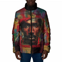 Thomas Sankara Burkina Faso Padded Jacket with Bold Portrait and The Upright Man Tribute Design - Wonder Print Shop