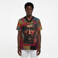 Thomas Sankara Burkina Faso Scrub Top with Bold Portrait and The Upright Man Tribute Design - Wonder Print Shop