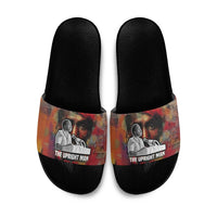 Thomas Sankara Burkina Faso Slide Sandals with Bold Portrait and The Upright Man Tribute Design - Wonder Print Shop
