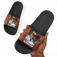 Thomas Sankara Burkina Faso Slide Sandals with Bold Portrait and The Upright Man Tribute Design - Wonder Print Shop
