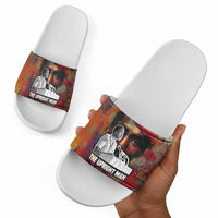 Thomas Sankara Burkina Faso Slide Sandals with Bold Portrait and The Upright Man Tribute Design - Wonder Print Shop