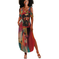 Thomas Sankara Burkina Faso Summer Maxi Dress with Bold Portrait and The Upright Man Tribute Design - Wonder Print Shop