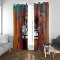 Thomas Sankara Burkina Faso Window Curtain with Bold Portrait and The Upright Man Tribute Design - Wonder Print Shop