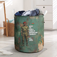 Burkina Faso Thomas Sankara Laundry Basket with Military Stance and Anti-Imperialist Quote Tribute Design - Wonder Print Shop