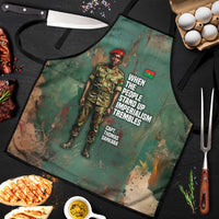 Burkina Faso Thomas Sankara Apron with Military Stance and Anti-Imperialist Quote Tribute Design - Wonder Print Shop
