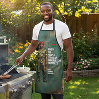 Burkina Faso Thomas Sankara Apron with Military Stance and Anti-Imperialist Quote Tribute Design - Wonder Print Shop