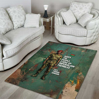 Burkina Faso Thomas Sankara Area Rug with Military Stance and Anti-Imperialist Quote Tribute Design - Wonder Print Shop