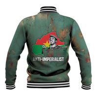 Burkina Faso Thomas Sankara Baseball Jacket with Military Stance and Anti-Imperialist Quote Tribute Design - Wonder Print Shop