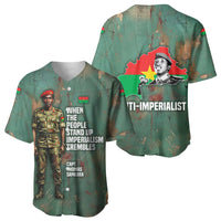 Burkina Faso Thomas Sankara Baseball Jersey with Military Stance and Anti-Imperialist Quote Tribute Design - Wonder Print Shop