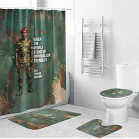 Burkina Faso Thomas Sankara Bathroom Set with Military Stance and Anti-Imperialist Quote Tribute Design - Wonder Print Shop
