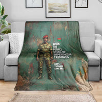 Burkina Faso Thomas Sankara Blanket with Military Stance and Anti-Imperialist Quote Tribute Design - Wonder Print Shop
