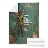 Burkina Faso Thomas Sankara Blanket with Military Stance and Anti-Imperialist Quote Tribute Design - Wonder Print Shop