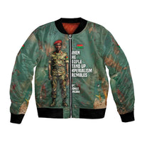 Burkina Faso Thomas Sankara Bomber Jacket with Military Stance and Anti-Imperialist Quote Tribute Design - Wonder Print Shop