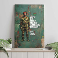 Burkina Faso Thomas Sankara Canvas Wall Art with Military Stance and Anti-Imperialist Quote Tribute Design - Wonder Print Shop