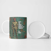 Burkina Faso Thomas Sankara Ceramic Mug with Military Stance and Anti-Imperialist Quote Tribute Design - Wonder Print Shop