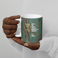 Burkina Faso Thomas Sankara Ceramic Mug with Military Stance and Anti-Imperialist Quote Tribute Design - Wonder Print Shop