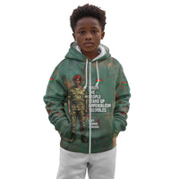 Burkina Faso Thomas Sankara Kid Hoodie with Military Stance and Anti-Imperialist Quote Tribute Design - Wonder Print Shop