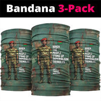 Burkina Faso Thomas Sankara Neck Gaiter with Military Stance and Anti-Imperialist Quote Tribute Design - Wonder Print Shop