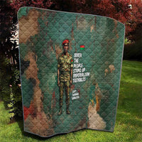 Burkina Faso Thomas Sankara Quilt with Military Stance and Anti-Imperialist Quote Tribute Design - Wonder Print Shop