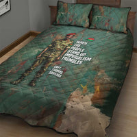 Burkina Faso Thomas Sankara Quilt Bed Set with Military Stance and Anti-Imperialist Quote Tribute Design - Wonder Print Shop