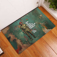 Burkina Faso Thomas Sankara Rubber Doormat with Military Stance and Anti-Imperialist Quote Tribute Design - Wonder Print Shop