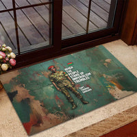 Burkina Faso Thomas Sankara Rubber Doormat with Military Stance and Anti-Imperialist Quote Tribute Design - Wonder Print Shop