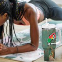 Burkina Faso Thomas Sankara Tumbler With Handle with Military Stance and Anti-Imperialist Quote Tribute Design - Wonder Print Shop