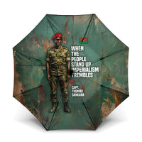 Burkina Faso Thomas Sankara Umbrella with Military Stance and Anti-Imperialist Quote Tribute Design - Wonder Print Shop