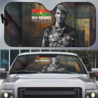 Thomas Sankara Auto Sun Shade Burkina Faso Africa Self-Reliance Message and Military Portrait - Wonder Print Shop