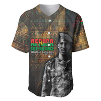 Thomas Sankara Baseball Jersey Burkina Faso Africa Self-Reliance Message and Military Portrait - Wonder Print Shop