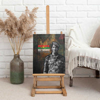 Thomas Sankara Canvas Wall Art Burkina Faso Africa Self-Reliance Message and Military Portrait - Wonder Print Shop