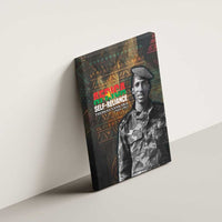 Thomas Sankara Canvas Wall Art Burkina Faso Africa Self-Reliance Message and Military Portrait - Wonder Print Shop